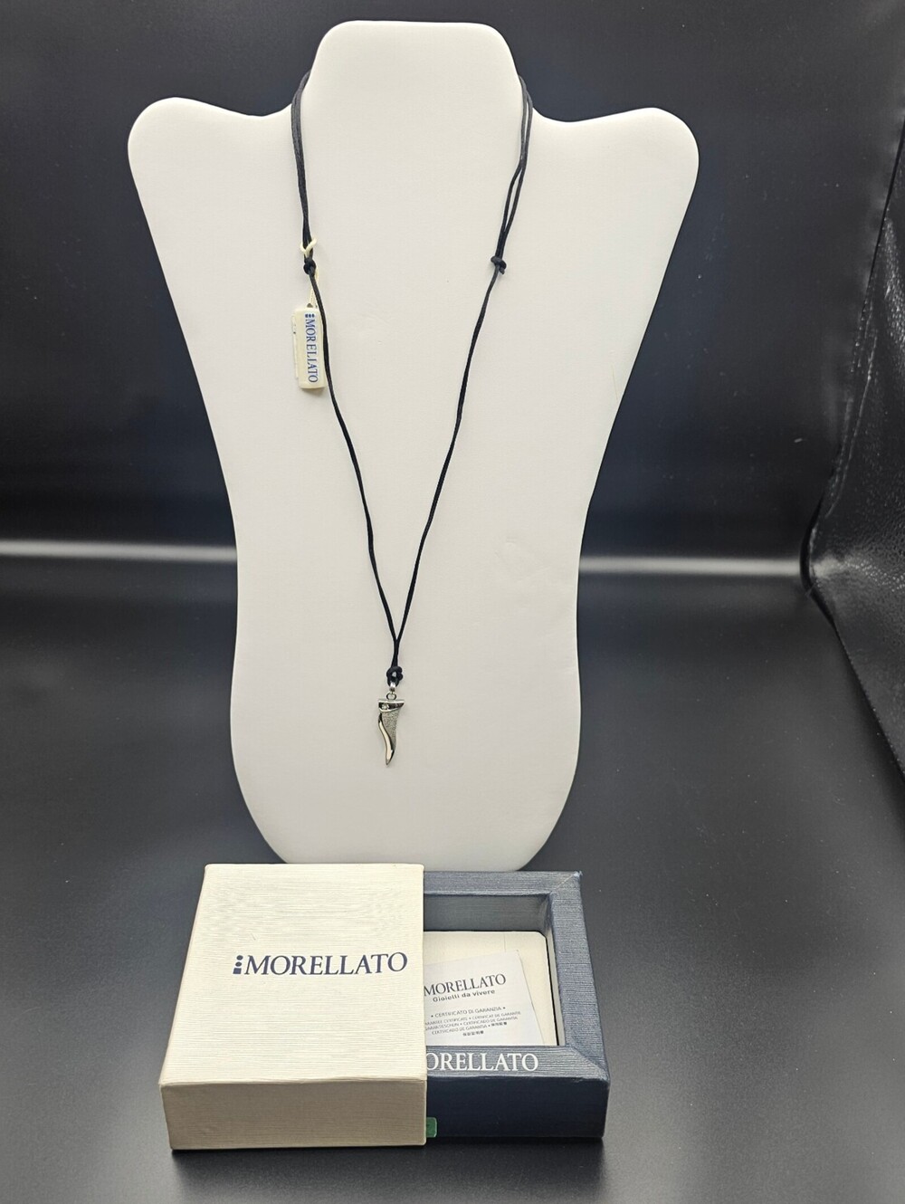 Morellato silver horn pendant necklace